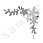 花のフレーム　春　上カギ白黒sample