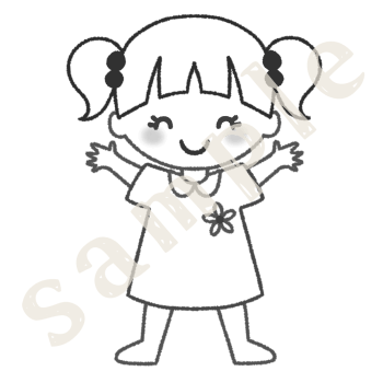 おんなのこ線画sample