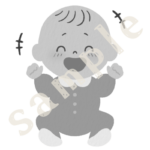 笑顔赤ちゃん白黒sample
