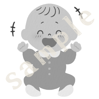笑顔赤ちゃん白黒sample