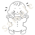 泣き顔赤ちゃん線画sample