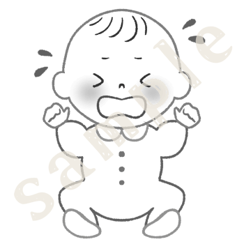 泣き顔赤ちゃん線画sample