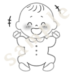 笑顔赤ちゃん線画sample