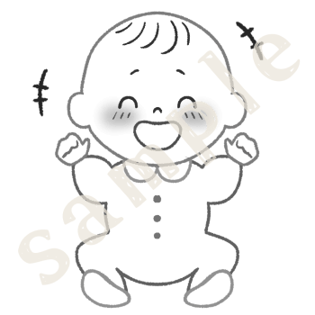笑顔赤ちゃん線画sample