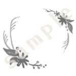 丸フレーム　秋　白黒sample