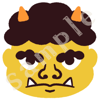 怒っている黄おにのイラスト　カラーsample