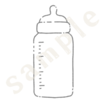 哺乳瓶　線画sample