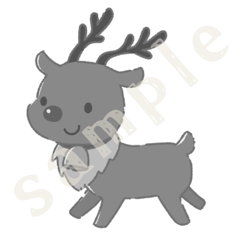 トナカイ　白黒sample