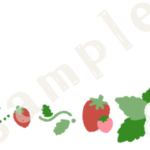 いちごのフレームのイラスト　下カギsample