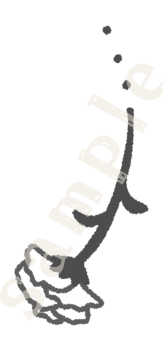 カーネーションフレームのイラスト　下カギ白黒sample