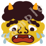 泣いている黄おにのイラスト　カラーsample