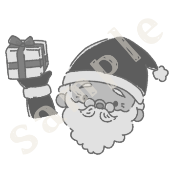 サンタクロース　白黒sample