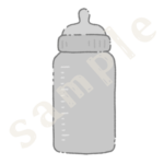 哺乳瓶　白黒sample