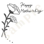 カーネーションフレームフレームのイラスト　上カギ白黒sample