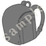ランドセルのイラスト　白黒sample