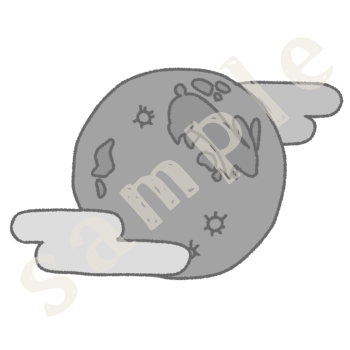 十五夜の月のイラスト　白黒sample