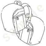２つのランドセルのイラスト　線画sample