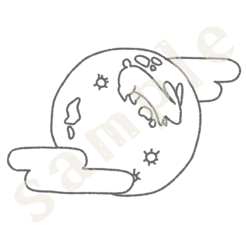 十五夜の月のイラスト　線画sample