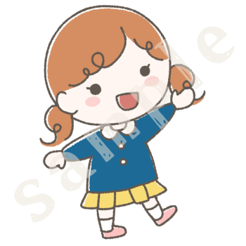 園児服の女の子のイラスト　カラーsample