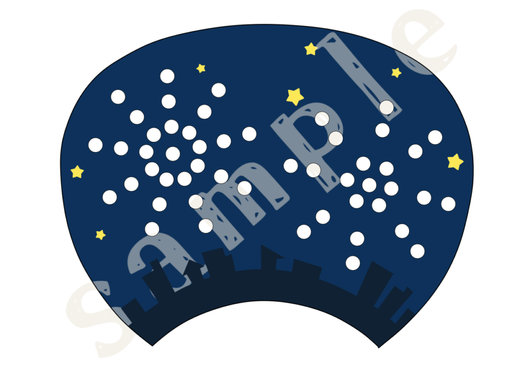 シール貼り　うちわ　花火sample