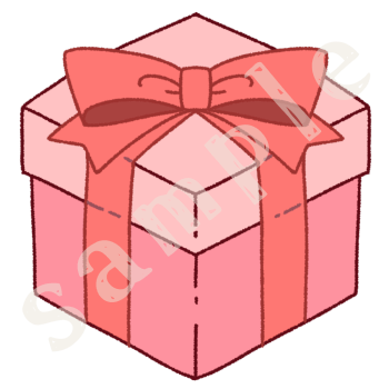 ピンクのプレゼント箱のイラスト　カラーsample