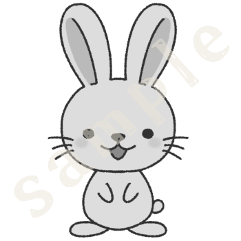 うさぎのイラスト　白黒sample