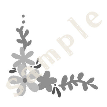 花のフレーム　春　下カギ白黒　sample