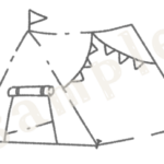 テントのイラスト　線画sample