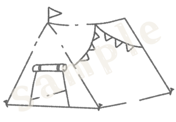 テントのイラスト　線画sample