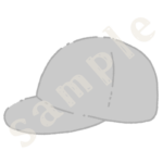 白帽子のイラスト　白黒sample