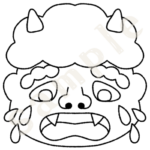 泣いているおにのイラスト　線画sample