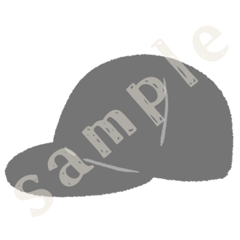 赤帽子のイラスト　白黒sample