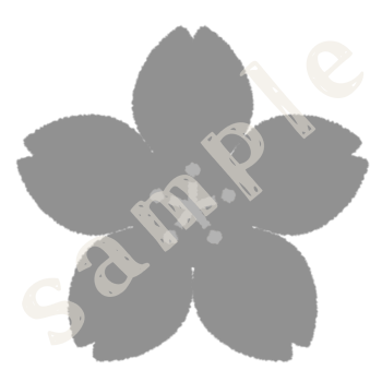 桜の花のイラスト　白黒sample
