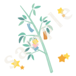 笹の葉飾りのイラスト　カラーsample