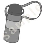 水筒のイラスト　白黒sample