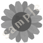 ひまわりのイラスト　白黒sample