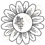 ひまわりのイラスト　線画sample