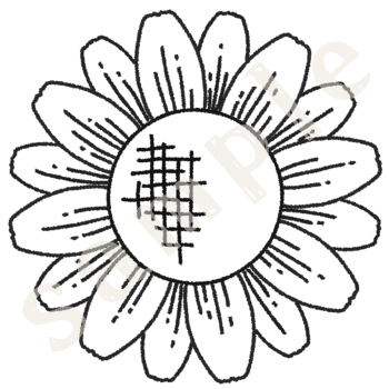 ひまわりのイラスト　線画sample