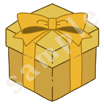黄色のプレゼント箱のイラスト　カラーsample