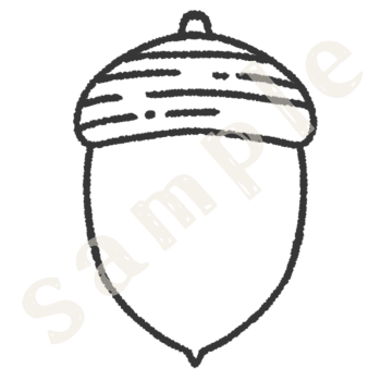 どんぐりのイラスト　線画sample