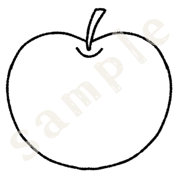 りんごのイラスト　線画sample