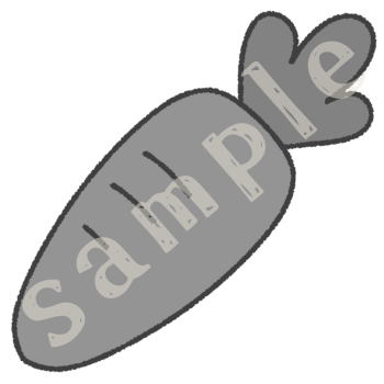 にんじんのイラスト　白黒sample